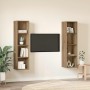 Gabinete de TV 2 pcs Marrón 37 x 37 x 142.5 cm