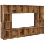 Gabinete de TV 4 pcs Marrón 37 x 37 x 142.5 cm