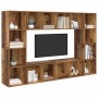 Gabinete de TV 4 pcs Marrón 37 x 37 x 142.5 cm