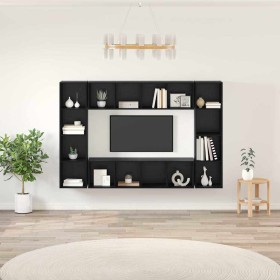 Gabinete de TV 4 pcs Negro 37 x 37 x 142.5 cm