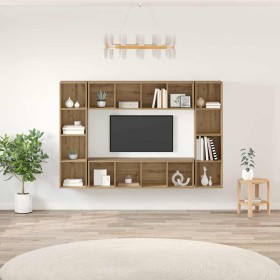 Gabinete de TV 4 pcs Marrón 37 x 37 x 142.5 cm