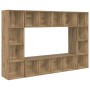 Gabinete de TV 4 pcs Marrón 37 x 37 x 142.5 cm