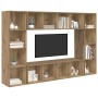 Gabinete de TV 4 pcs Marrón 37 x 37 x 142.5 cm