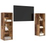 Conjunto de mueble de TV 2 pcs Madera vieja 107 x 35 x 37 cm