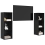 Conjunto de mueble de TV 2 pcs Roble negro 107 x 35 x 37 cm