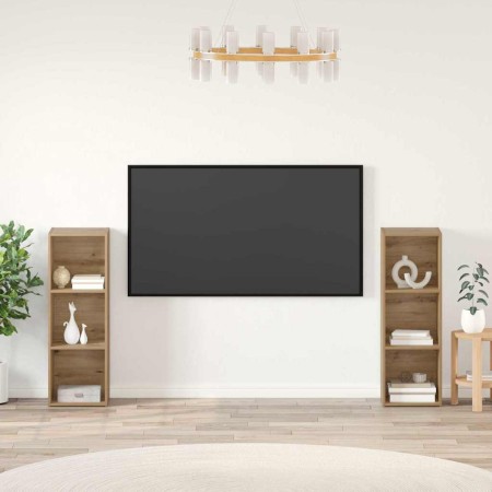 Conjunto de mueble de TV 2 pcs Roble artisan 107 x 35 x 37 cm
