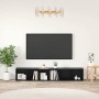 Conjunto de mueble de TV 2 pcs Roble Negro Madera contrachapada