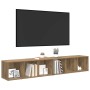 Conjunto de mueble de TV 2 pcs Roble artesanal
