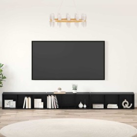 Gabinete de TV 3 pcs Roble negro 37 x 35 x 107.5 cm