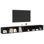 Gabinete de TV 3 pcs Roble negro 37 x 35 x 107.5 cm