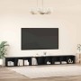 Gabinete de TV 3 pcs Roble negro 37 x 35 x 107.5 cm