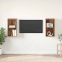 Mueble de TV de Pared 2 pcs Madera envejecida 37 x 37 x 72 cm