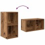 Mueble de TV de Pared 2 pcs Madera envejecida 37 x 37 x 72 cm