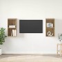 Mueble de TV de Pared 2 pcs Roble artesanal 37 x 37 x 72 cm