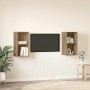 Mueble de TV de Pared 2 pcs Roble artesanal 37 x 37 x 72 cm