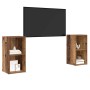 Conjunto de mueble de TV 2 pcs Madera vieja 72 x 35 x 36.5 cm