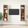 Mueble de TV de Pared 4 pcs Madera envejecida 37 x 37 x 72 cm