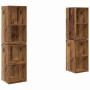 Mueble de TV de Pared 4 pcs Madera envejecida 37 x 37 x 72 cm