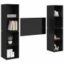 Mueble de TV de Pared 4 pcs Roble negro 37 x 37 x 72 cm