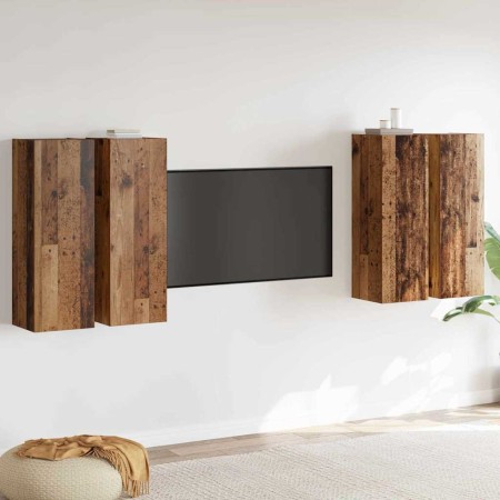 Conjunto de Muebles para Televisión 4 pcs Madera vieja