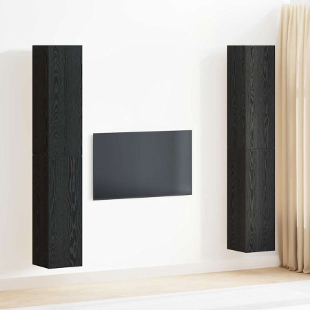 Conjunto de Muebles para Televisión 4 pcs Roble negro