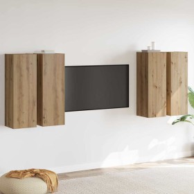 Conjunto de Muebles para Televisión 4 pcs Roble artisan