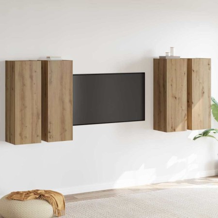 Conjunto de Muebles para Televisión 4 pcs Roble artisan