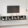 Conjunto de mueble de TV 4 pcs Roble negro 60 x 30 x 30 cm