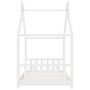 Estructura de cama infantil madera maciza pino blanco 70x140 cm