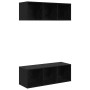Gabinetes para TV Montados en la Pared 2 pcs Roble negro