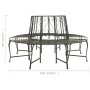 Banco para árbol de jardín acero 160 cm de vidaXL, Bancos de jardín - Ref: Foro24-313033, Precio: 227,99 €, Descuento: %