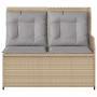 Banco de jardín con cojín Beige Poliratán