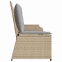 Banco de jardín con cojín Beige Poliratán