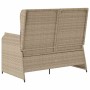 Banco de jardín con cojín Beige Poliratán