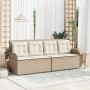 Banco de jardín con cojín Beige Poliratán