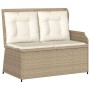 Banco de jardín con cojín Beige Poliratán