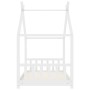 Estructura de cama infantil madera maciza pino blanco 80x160 cm