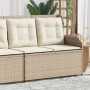 Banco de jardín con cojín Beige Poliratán