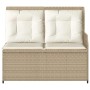 Banco de jardín con cojín Beige Poliratán
