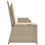 Banco de jardín con cojín Beige Poliratán