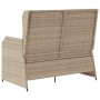 Banco de jardín con cojín Beige Poliratán