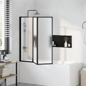 Mampara de ducha con 3 paneles plegables, 117 x 120 cm
