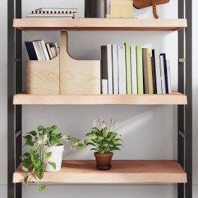 Estante de pared madera maciza roble sin tratar 100x40x(2-6) cm