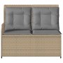 Banco de jardín con cojín Beige Poliratán