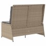 Banco de jardín con cojín Beige Poliratán