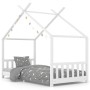 Estructura de cama infantil madera maciza pino blanco 90x200 cm