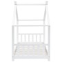 Estructura de cama infantil madera maciza pino blanco 90x200 cm
