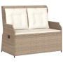 Banco de jardín con cojín Beige Poliratán