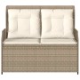 Banco de jardín con cojín Beige Poliratán