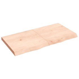 Estante de pared madera maciza roble sin tratar 120x60x(2-6) cm